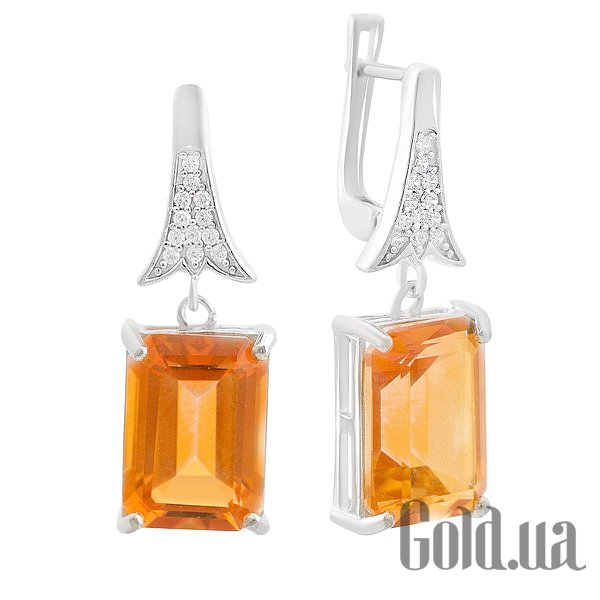 

Серьги с подвесками Fresh Jewelry, Серебряные серьги с куб. циркониями и кварцами