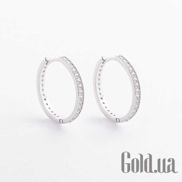 

Серьги Украина, Серебряные серьги с куб. циркониями