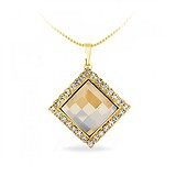 Кулон з ланцюжком з кристалами Swarovski в позолоті, 822575