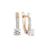 Золоті сережки з кристалами Swarovski куб. цирконіями, 1546800