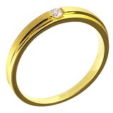 Золотое обручальное кольцо с бриллиантом, 1611056