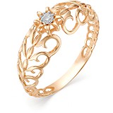 Женское золотое кольцо с бриллиантом, 1614128