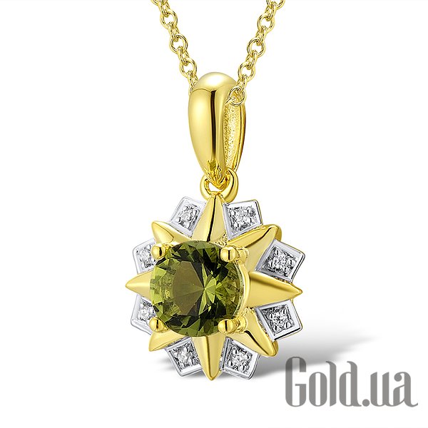 

Женский кулон Lurie Jewelry, Золотой кулон с бриллиантами и перидотом