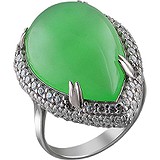 Женское серебряное кольцо с куб. циркониями и агатом, 1625136
