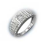 Мужское серебряное кольцо с куб. циркониями, 1626160