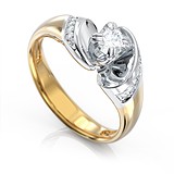 Золотое кольцо с бриллиантами, 1747504