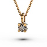 Золотой кулон с цепочкой с бриллиантом, 1768496