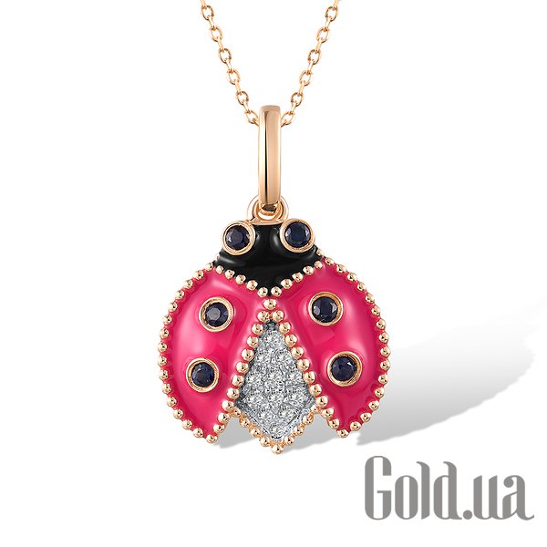 

Женский кулон Lurie Jewelry, Золотой кулон с сапфирами, бриллиантами и эмалью