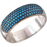 Женское серебряное кольцо с синт. бирюзой, 1610801