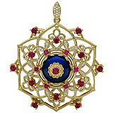 Золотой кулон с рубинами, бриллиантами и эмалью, 1637937