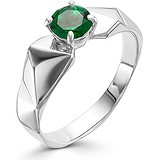 Женское серебряное кольцо с синт. изумрудом, 1651761