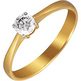 Золотое кольцо с бриллиантом, 1673265