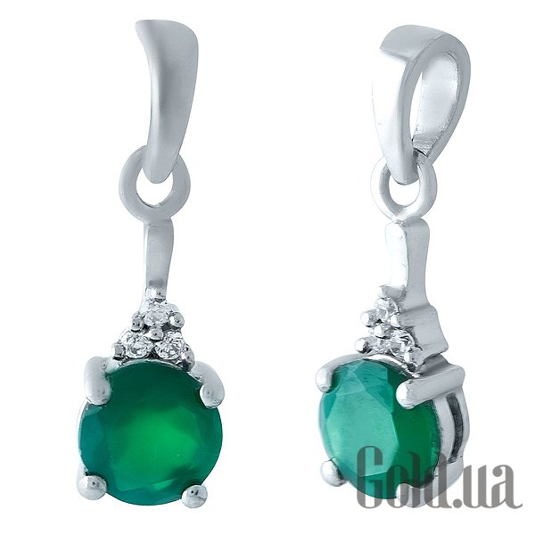 

Женские кулоны Fresh Jewelry, Серебряный кулон с агатом и куб. циркониями