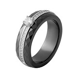 Cеребряное кольцо с керамикой и куб. циркониями