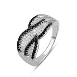 Женское серебряное кольцо с куб. циркониями (2078722), фото