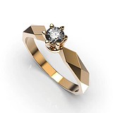 Золотое кольцо с бриллиантом, 1768241