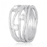 Женское серебряное кольцо с куб. циркониями, 574257