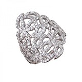 Женское серебряное кольцо с куб. циркониями, 1536818