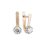 Золоті сережки з кристалами Swarovski куб. цирконіями, 1546802
