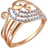Женское золотое кольцо с куб. циркониями, 1610802
