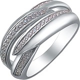 Женское серебряное кольцо с куб. циркониями, 1614386