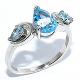 Silver Wings Женское серебряное кольцо с топазами, 1618738