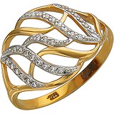 Женское золотое кольцо с куб. циркониями, 1628978