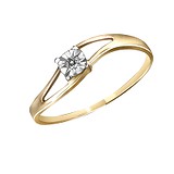 Золотое кольцо с бриллиантом, 1662258