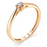 Золотое кольцо с бриллиантом, 1667378