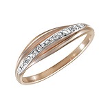 Обручальное золотое кольцо с бриллиантами