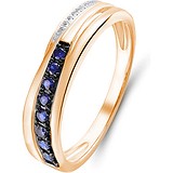 Женское золотое кольцо с бриллиантами и сапфирами, 1684786