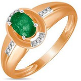 Женское золотое кольцо с бриллиантами и изумрудом, 1713714
