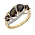 Женское золотое кольцо с бриллиантами и кварцами - фото 1