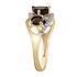 Женское золотое кольцо с бриллиантами и кварцами - фото 2