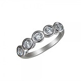 Серебряное обручальное кольцо с куб. циркониями, 1536051