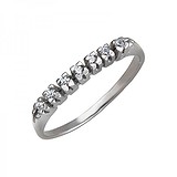 Серебряное обручальное кольцо с куб. циркониями, 1536819