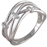 Женское серебряное кольцо с куб. циркониями, 1545267