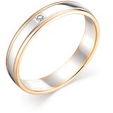 Золотое обручальное кольцо с бриллиантом, 1606451