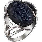 Женское серебряное кольцо с синт. авантюрином, 1612339