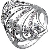 Женское серебряное кольцо с куб. циркониями, 1614387