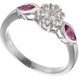 Женское золотое кольцо с бриллиантами и рубинами, 1622067