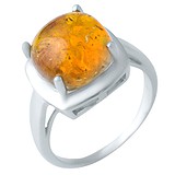 Женское серебряное кольцо с янтарем, 1636659