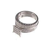 Серебряное кольцо с бриллиантами, 1662515