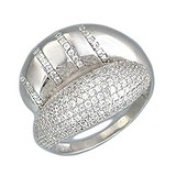 Женское серебряное кольцо с куб. циркониями, 1671219