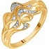 Жіноча золота каблучка з діамантами - фото 1