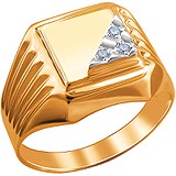 Мужское золотое кольцо с куб. циркониями, 1691699