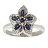 Женское серебряное кольцо с бриллиантами и сапфирами - фото 1