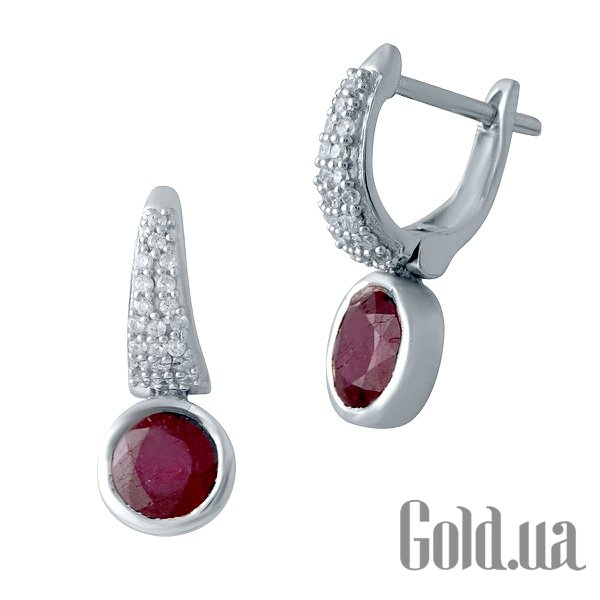 

Серьги Fresh Jewelry, Серебряные серьги с рубинами и куб. циркониями