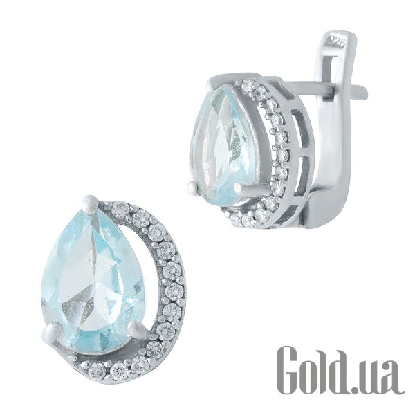 

Серьги Fresh Jewelry, Серебряные серьги с куб. циркониями и топазами