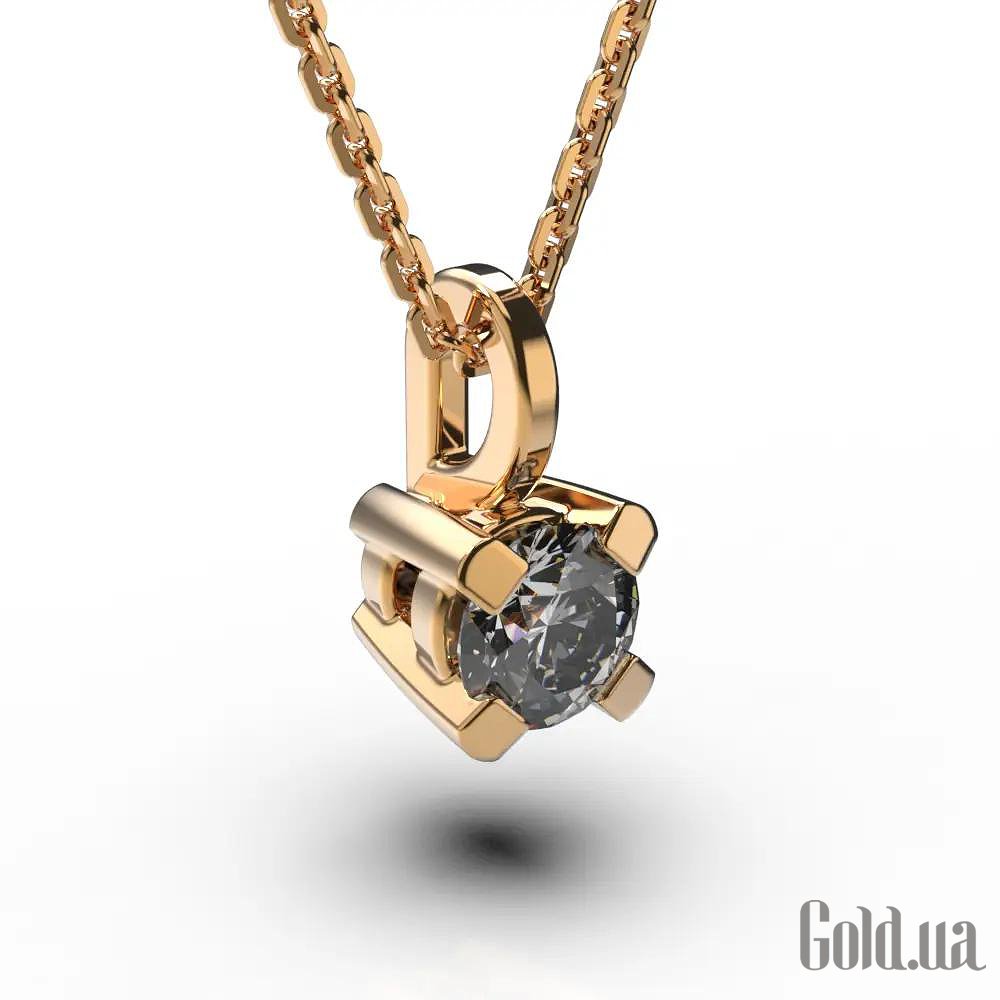 Золотой кулон с цепочкой с бриллиантом lun719332421b – изображение 3